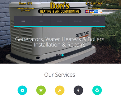 Heating and Air Conditioning Website Design Portfolio CO