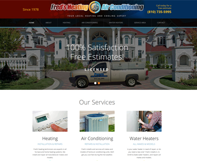 Heating and Air Conditioning Website Design Portfolio Colorado